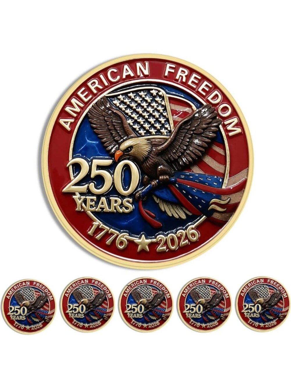 250th Anniversary Enamel Lapel Pins - USA Patriotic Brooches for Bags & Hats